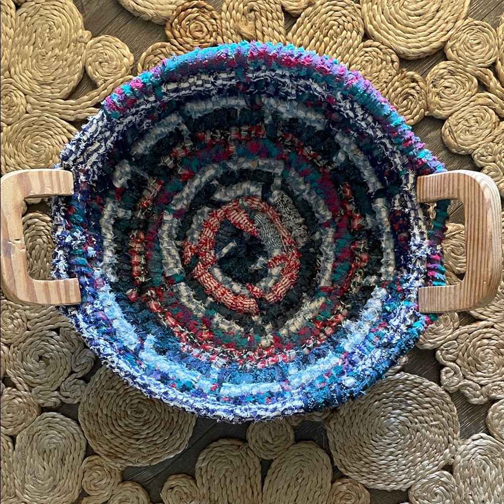 Large Handmade Fabric Woven Basket